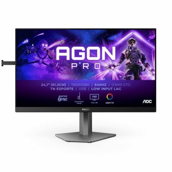 Монитор AOC AG246FK, 24.1" (61.21cm) TN панел, 540Hz, Full HD, 0.3ms, 80 000 000:1, 400cd/m2, DisplayPort, HDMI, USB | JAR Computers AOC AG246FK