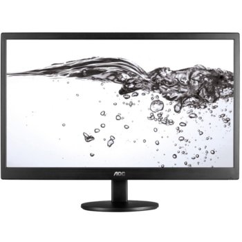 Монитор AOC e2470Swda, 23.6" (59.94 cm) TN панел, Full HD, 5ms, 100 000 000:1, 250cd/m2, DVI, VGA, черен | JAR Computers 23.6 AOC e2470Swda DVI