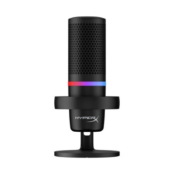Микрофон HyperX DuoCast, USB-C, 3.5mm jack, LED подсветка, кардиоиден, омнидиректен, черен | JAR Computers HyperX DuoCast 4P5E2AA