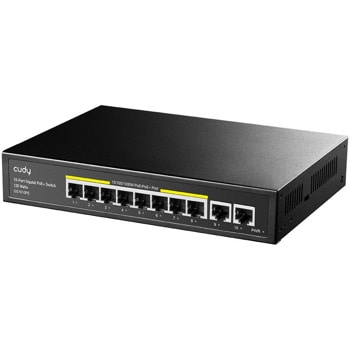 Суич Cudy GS1010PE, 10 порта, 1000Mbps, 8x 10/100/1000 Mbps PoE, 2x Uplink | JAR Computers Суич Cudy GS1010PE