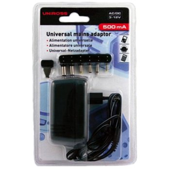 Adapter AC/DC 500mA Universal, UNIROSS | JAR Computers Adapter AC/DC 500mA Universal, UNIROSS
