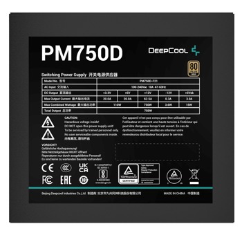 DeepCool 80+ Gold PM750D R-PM750D-FA0B-US