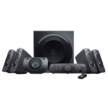 Тонколони Logitech Z906, 5.1, 500W (165W + 5x67W), 2x optical input, дистанционно, черни | JAR Computers 5+1 Logitech Speaker System Z906
