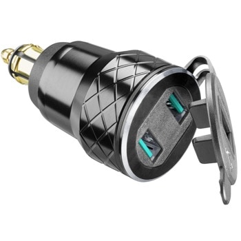 Зарядно за кола Interphone, от автомобилна запалка към 2x USB A(ж), черно | JAR Computers Interphone IT8189