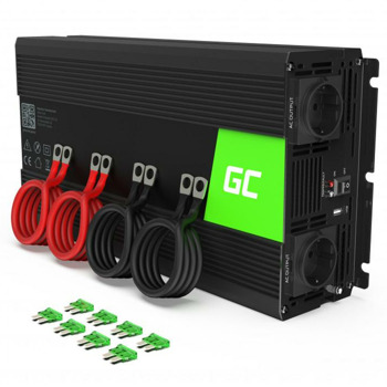 Инвертор Green Cell INVGC06, 3000W, от DC 12V към AC 230V, модифицирана синусоида, за кола | JAR Computers Green Cell 12/220V DC/AC 300W/6000W INV12