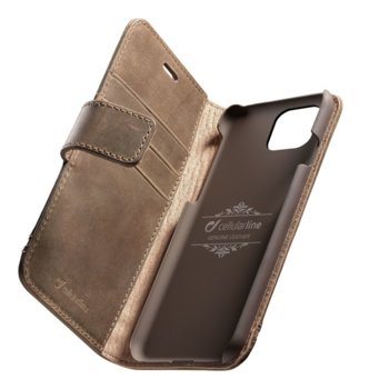 Калъф за Apple iPhone 11 Pro Max, Flip Wallet, кожен, Cellular Book Supreme, кафяв | JAR Computers Cellular Line Book Supreme за iPhone 11 Pro Max, К