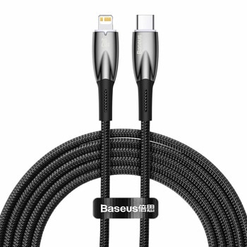 Кабел Baseus, от USB C (м) към Lightning (м), 2m, 20W, черен | JAR Computers Baseus Glimmer CADH000101