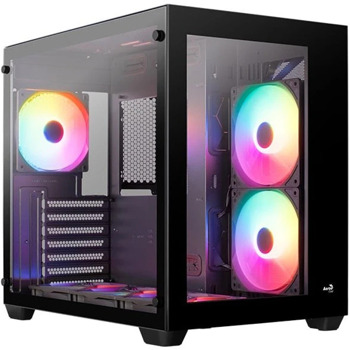 Кутия AeroCool Dryft-BK-v1, ATX/mATX/Mini-ITX, 2x USB 3.0, 6x FRGB вентилатора, с прозорец, черна, без захранване | JAR Computers AeroCool Dryft-G-BK-v1 RGB ACCM-ES01063.11