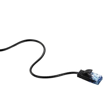 Пач кабел Hama Slim-Flexible CAT-6 UTP1.5m Черен