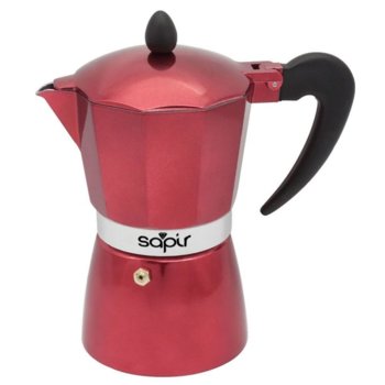 Кубинска кафеварка Sapir SP-1173-I3R, 3 чаши, червена image