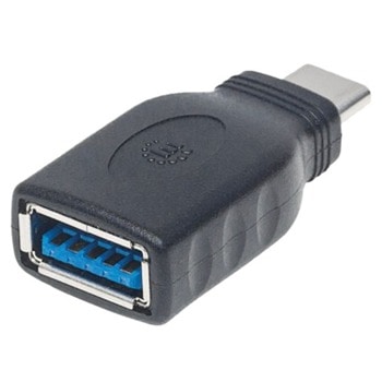 Преходник Manhattan 2050160076, от USB C(м) към USB A(ж), черен | JAR Computers Manhattan 2050160076