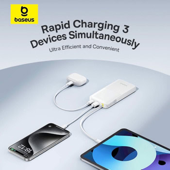 baseus bipow 2 20w 10000mah бял