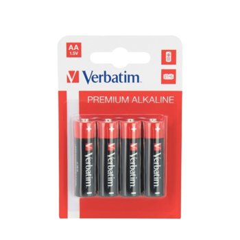 Батерия алкална, Verbatim, AA, LR6, 1.5V, 4 бр. image