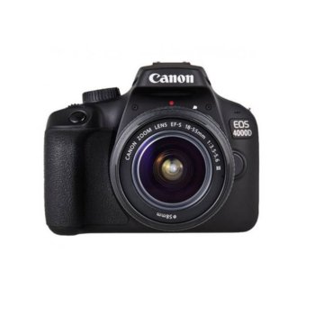 Фотоапарат Canon EOS 4000D в комплект с обективи Canon 18-55mm F/3.5-5.6 DC III и EF-S 10-18mm f/4.5-5.6 IS STM, 18.0 MPix, 2.7"(6.85cm) LCD дисплей, SD card слот, HDMI Mini(Type-C), Wi-Fi image