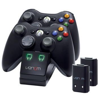 Докинг станция Venom Xbox 360 Twin Docking Station, за Xbox 360, 2 батерии, черна | JAR Computers Venom XBOX 360 Twin Docking Station VS2891