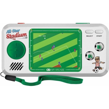 Мини конзола My Arcade All-Star Stadium 3in1 Pocket Player, 2.75" цветен екран, преносима, Goal, Bases Loaded 1, 2, 3 & 4, Racket Attack и Hoops вградени игри, бяла | JAR Computers My Arcade All-Star Stadium 3in1 Pocket Player
