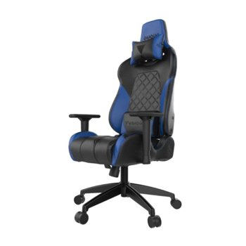 Геймърски стол Gamdias Achilles E1-L, кожа, до 200kg, RGB подсветка, черен/син | JAR Computers Gamdias Achilles E1-L Blue RGB