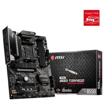 Дънна платка MSI MAG B550 TORPEDO, B550, AM4, DDR4, PCI-E 4.0 (DP/HDMI)(CF), 6x SATA 6Gb/s, 2x M.2, 1x USB 3.2 Gen 2 Type-C, ATX | JAR Computers MSI MAG B550 TORPEDO