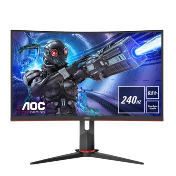 Монитор AOC C27G2ZE/BK 27" (68.58 cm) VA панел, 240 Hz, Full HD, 0.5 ms, 300cd/m2, DisplayPort, HDMI | JAR Computers AOC C27G2ZE/BK
