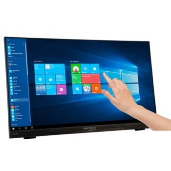 Монитор Hannspree HT225HPB, преносим, 21.5" (54.61 cm), сензорен мулти-тъч Led, 75Hz, Full HD, 7ms, 80 000 000:1, 250 cd/m², HDMI, DisplayPort, USB | JAR Computers Hannspree HT225HPB