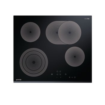 Стъклокерамичен плот за вграждане Gorenje ECT 680 ORA, 7100 W, 4 нагревателни зони, индикатор за остатъчна топлина, таймер, сензорно управление, черен | JAR Computers GORENJE ECT 680 ORA