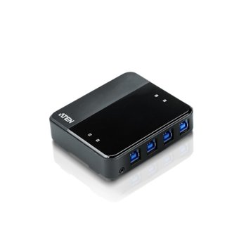 USB Хъб ATEN US434, 4 порта, от 4x USB Type-B към 4x USB 3.1 Type-A, черен | JAR Computers ATEN US434