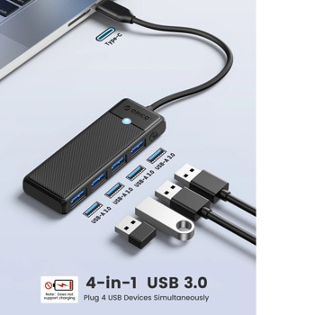 USB хъб Orico USB 3.1 HUB Type C to 4 x USB 3.0