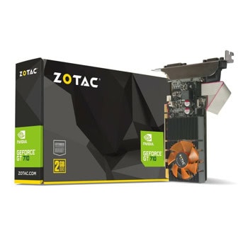 Видео карта Nvidia GeForce GT 710, 2GB, ZOTAC, PCIE 2.0, GDDR5, 64-bit, VGA, HDMI | JAR Computers Видео карта ZOTAC GeForce GT 710 2GB