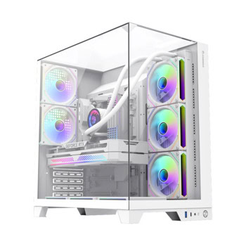 Кутия Gamemax Infinity Plus White, ATX/mATX/Mini-ITX, 1x USB 3.1 Type-C, 3x 120mm вентилатор, с прозорец, бяла, без захранване | JAR Computers Кутия Gamemax Infinity Plus бяла