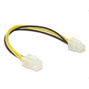 Захранващ кабел DeLock 84954, PCI-E 4pin(ж) към 4pin(м), 0.3m | JAR Computers Кабел Delock P4 4 pin - P4 4 pin 84954