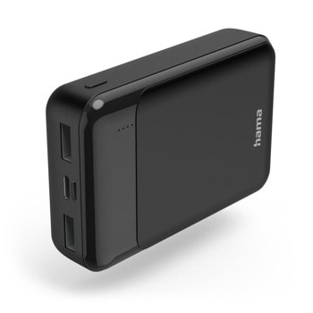 Външна батерия/power bank/ Hama Eco Power 10 (187285), 10000mAh, черна, 2x USB-A, 1x USB-C, 1x micro USB-B | JAR Computers Външна батерия power bank Hama Eco Power 10 187285