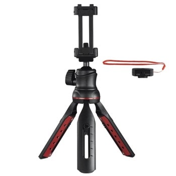 Мини статив HAMA Solid II 21B, 18 -21 cm, пластмаса, дистанционно, Bluetooth, черен | JAR Computers HAMA Solid II 21B