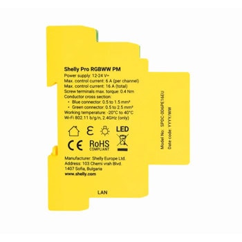 Shelly PRO RGBWW PM SPDC-0D5PE16EU | JAR Computers Shelly PRO RGBWW PM SPDC-0D5PE16EU