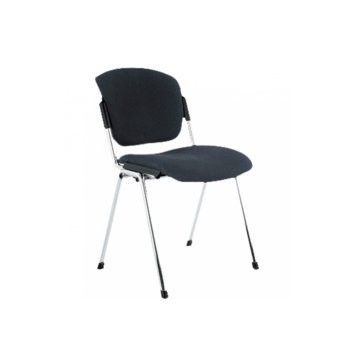 Посетителски стол Era Chrome Black, дамаска, хромирани крака, черен | JAR Computers Era Chrome Black