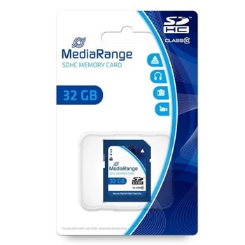 Карта памет 32GB SDHC, MediaRange MR964, Class 10, скорост на четене 45MB/s, скорост на запис 15MB/s | JAR Computers MediaRange MR964