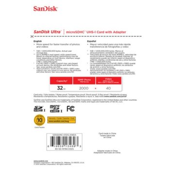 SanDisk 32GB microSDHC Card with Adapter