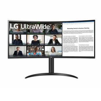 Монитор LG 34WR55QK-B, 34" (86.36cm) VA панел, 100Hz, WQHD, 5ms, 300 cd/m2, DisplayPort, HDMI, USB-C | JAR Computers LG 34WR55QK-B