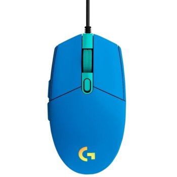 Мишка Logitech G102 LIGHTSYNC, оптична (6000 dpi), USB, гейминг, синя, 6 програмируеми бутона, Lightsync RGB подсветка image