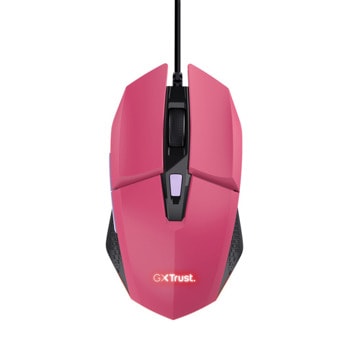 Мишка Trust GXT 109 Felox, оптична (6400 dpi), USB, розова, гейминг, 6 бутона | JAR Computers Мишка Trust GXT 109 Felox Pink 25068