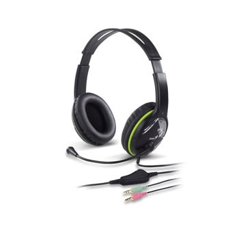 Слушалки Genius HS-400A, микрофон, 3.5 mm, 20 Hz - 20 KHz, черни/зелени | JAR Computers Слушалки Genius HS-400A микрофон черни/зелени