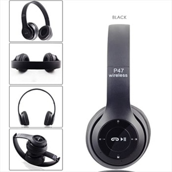 Слушалки P47 08040723980-1, безжични, Bluetooth V4.2, до 5 часа време на работа, черни | JAR Computers P47 Черни 08040723980-1