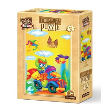 Дървен детски пъзел Art Puzzle Луди хвърчила, 16 части | JAR Computers Дървен пъзел Art Puzzle Луди хвърчила 16 части