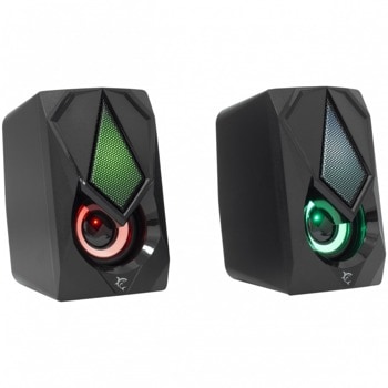 Тонколони SBOX WHITE SHARK GSP-619, 2.0, 6W, USB, AUX, RGB подсветка, черни | JAR Computers SBOX GSP-619