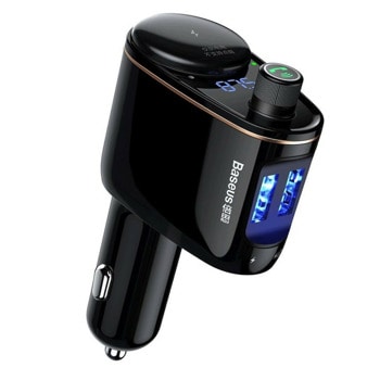 FM трансмитер Baseus S-06 Locomotive, от 87.5 до 108MHz, вграден микрофон, Bluetooth, USB, черен | JAR Computers FM трансмитер Baseus S-06 Locomotive CCHC000001