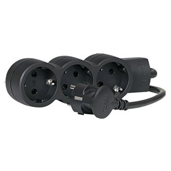 Legrand 3 sockets 1.5m Black 695010