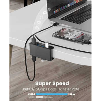 USB хъб Orico MH4PU-P-BK