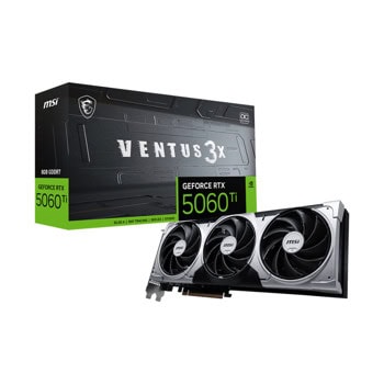 Видео карта Nvidia GF RTX 5060 Ti, 8G, MSI VENTUS 3X, OC, PCI-E 5.0, GDDR7, 128-bit, DisplayPort, HDMI | JAR Computers Видео карта MSI GF RTX 5060 Ti 8G VENTUS 3X OC