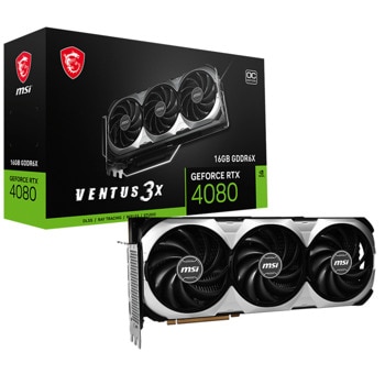 Видео карта Nvidia GF RTX 4080, 16GB, MSI VENTUS 3X OC, PCI-E 4.0, GDDR6X, 256-bit, DisplayPort, HDMI | JAR Computers MSI GeForce RTX 4080 16GB VENTUS 3X OC V511-009R