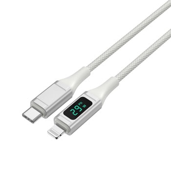 Кабел 4smarts MFI DigitCord 458164, от USB C(м) към Lightning(м), 1.5m, 30W, бял | JAR Computers 4smarts MFI DigitCord 458164