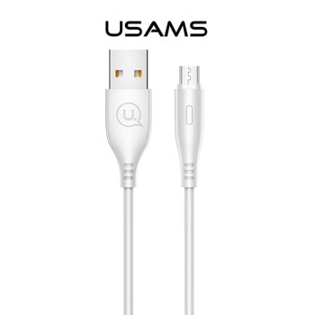 Кабел Usams U18, от USB-A (м) към micro USB (м), 1м., 5V/2A, бял | JAR Computers Кабел Usams U18 Round Micro USB